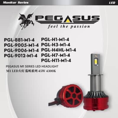 Pegasus M1 LED headlight with high-performance design and 4300K color temperature.